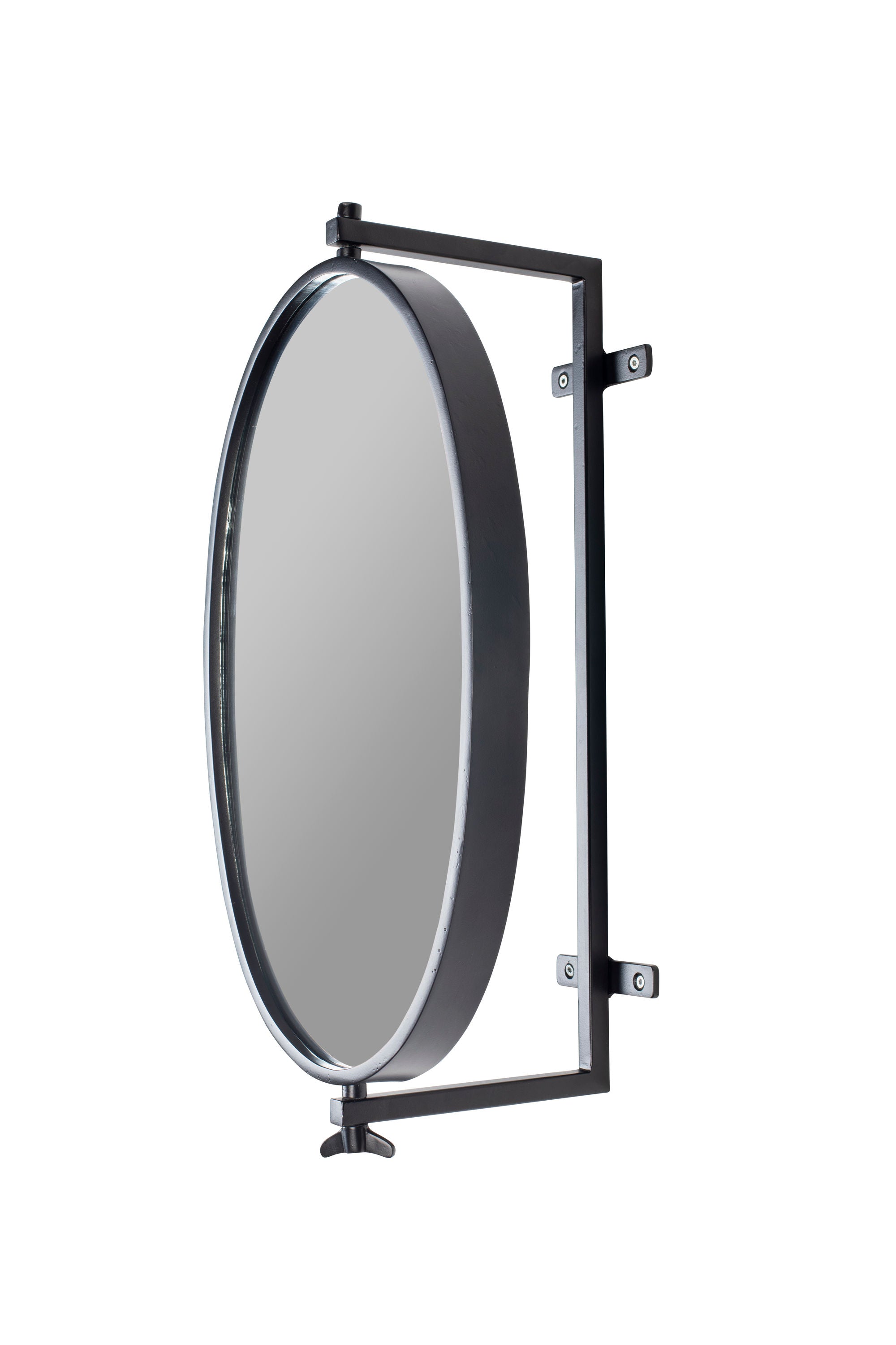 Lara Oval Black Wall Mirror